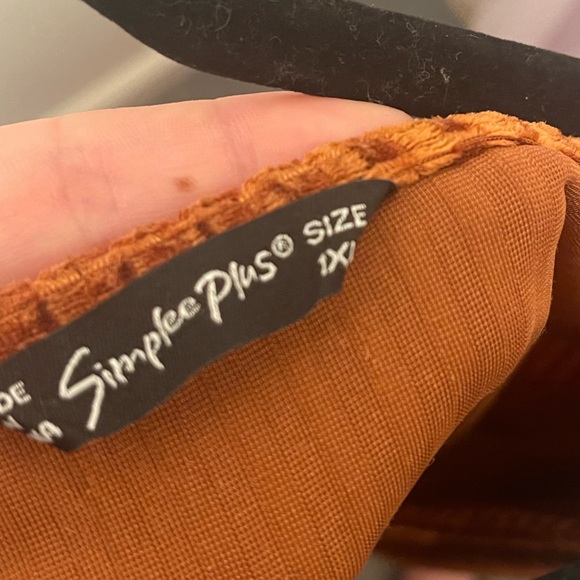 Rust/orange velvet maxi wrap dress - Picture 4 of 5